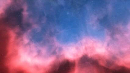 nebula gas cloud in deep outer space, science fiction illustrarion, colorful space background with stars 3d render