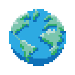 Canvas Print - world planet pixelated