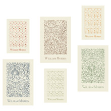 Set Of 6 Contemporary Botanical Posters Inspired By Morris.