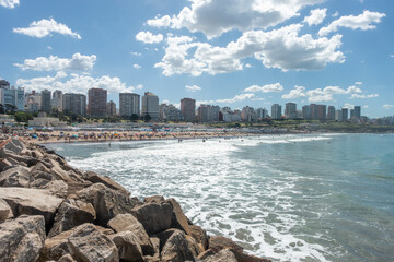 Mar del Plata beaches , and skyline 