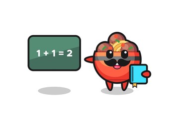 Sticker - Illustration of meatball bowl character as a teacher