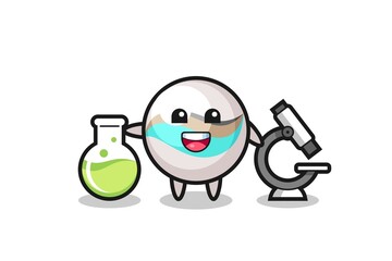 Sticker - Mascot character of marble toy as a scientist