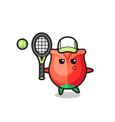 Sticker - Cartoon character of rose as a tennis player