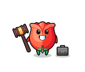 Canvas Print - Illustration of rose mascot as a lawyer