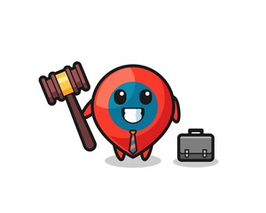 Canvas Print - Illustration of location symbol mascot as a lawyer