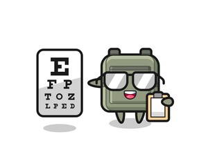 Canvas Print - Illustration of school bag mascot as an ophthalmology