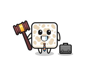 Canvas Print - Illustration of tempeh mascot as a lawyer