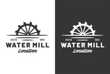 Vintage Water Mill Logo Template