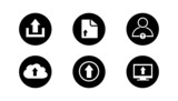 Fototapeta  - Set of vector upload icon on simple white background.