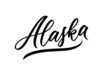 Alaska hand drawn lettering. Calligraphic text isolated on white background. Alaska state script calligraphy. Modern lettering design.