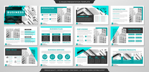 Wall Mural - minimalist presentation template with clean style use for business annual report and infographic