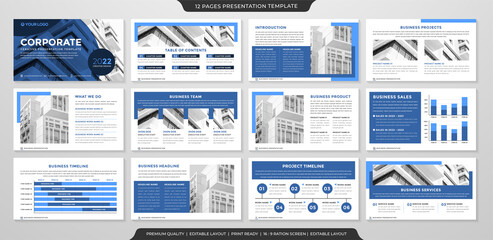 Wall Mural - minimalist presentation template with clean style use for business annual report and infographic