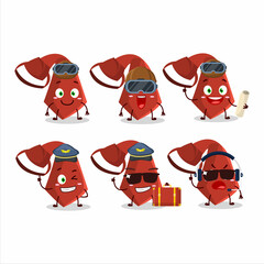 Sticker - Pilot cartoon mascot red tie with glasses