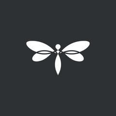 Poster - Dragonfly logo design Vector illustration