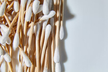 Flat Lay Eco-friendly Cotton Swabs, Bamboo Cotton Buds