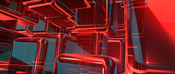 Wall Mural - business explore metaverse technology with blockchain network connecting. smart city digital world m