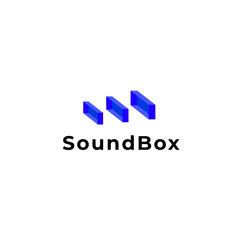 abstract block tech modern logo design