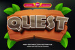 quest cartoon adventure Bold 3D Editable text Effect Style
