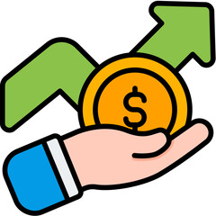 Sticker - investment filled outline icon