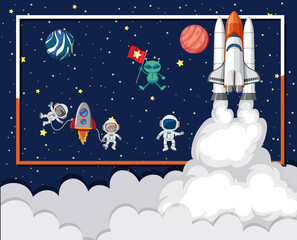 Wall Mural - space element template in space background