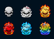 Skull Badge emotes collection. can be used for twitch youtube. illustration set