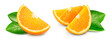 Juicy orange isolated on the white background