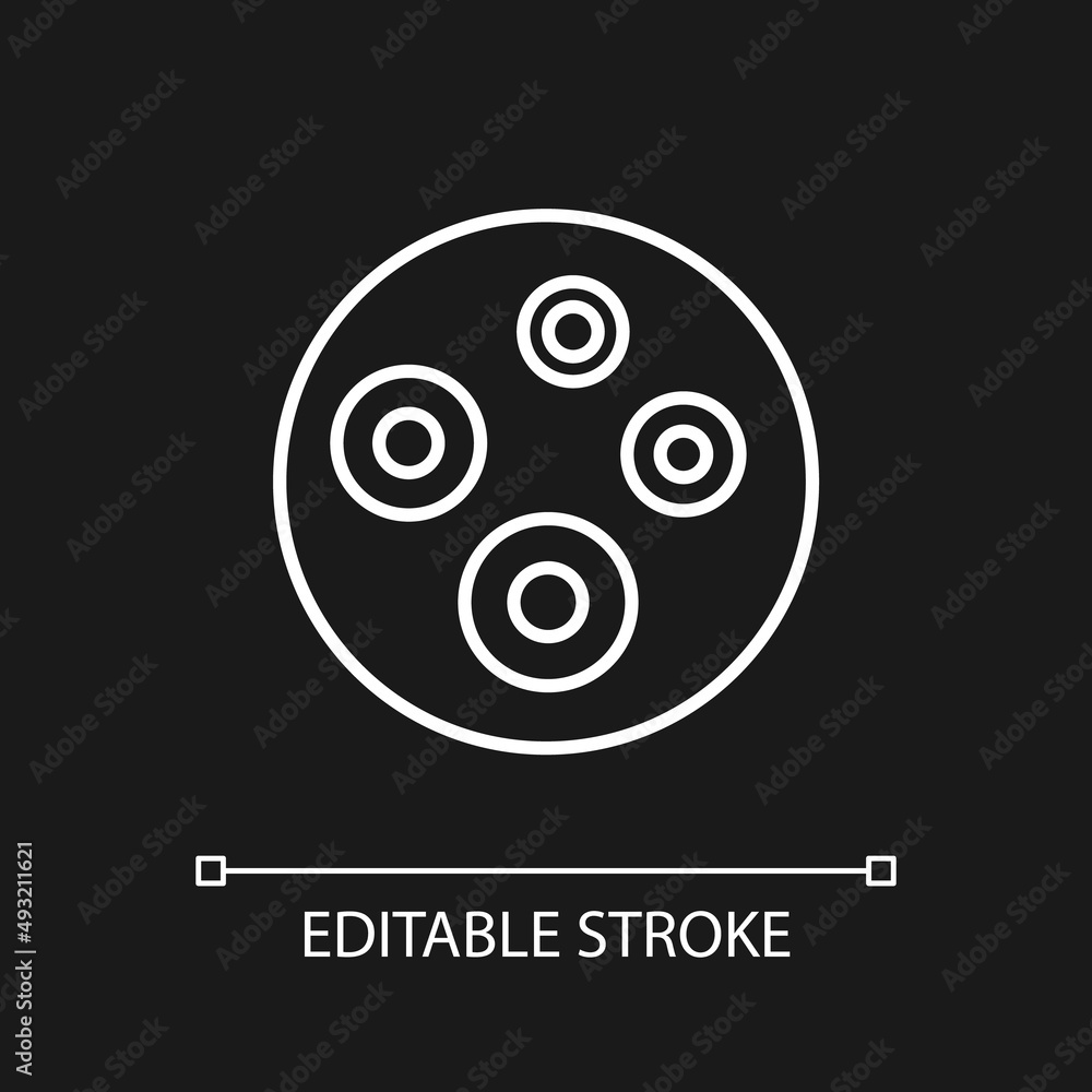 เวกเตอร์ Stock Acne white linear icon for dark theme. Dermatology ...