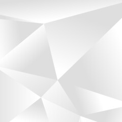 Fototapete - Abstract white geometric background. Modern minimalist design. Vector illustration with triangles and lines. Monochrome light 3d futuristic design with polygonal diamond  shapes in white gradient.