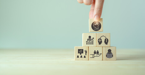 human resource training and development concept.business, personal development improving and enhanci