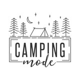 Fototapeta  - Camping Mode Illustration Clip Art Design Shape. Adventure Nature Summer Silhouette Icon Vector.