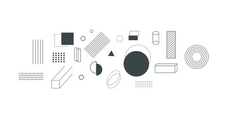 Set of vector geometric shapes.