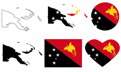 Wall Mural - papua new guinea map flag icon sey