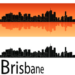 Wall Mural - skyline in ai format of the city of brisbane