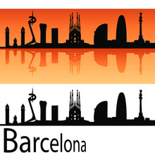 Skyline In Ai Format Of The City Of Barcelona
