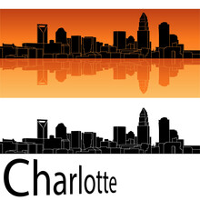 Skyline In Ai Format Of The City Of  Charlotte