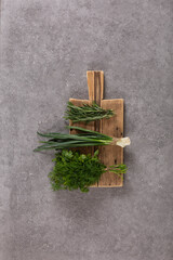 Wall Mural - A set of fresh vegetables and herbs for cooking diet salad