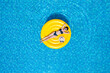 © jayzynism - Top view of young asian woman in bikini on the yellow inflatable ring in the pool at private villa. Summer holliday concept
