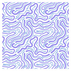 Wall Mural - Pattern with lilac-blue maze waves.