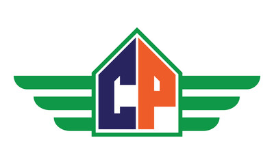 CP two letter monogram type real estate | construction | housing  creative initials letter logo design vector template.