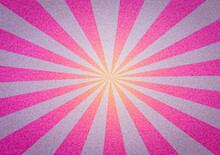 Pink Sunburst With Sand Texture For Vintage Style Background.