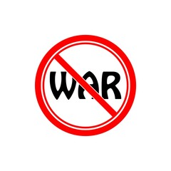 Wall Mural - No war sign. Anti war icon isolated on white background