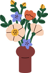 Wall Mural - abstract flower bunch in vase colored illustration