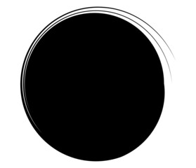 Leinwandbilder - Black and white abstract circles. Circular spiral, swirl, twirl and whirl design elements