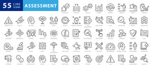 Assessment Line Icons. Editable Stroke. Pixel Perfect