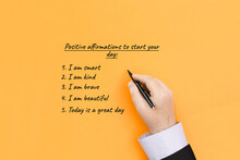 List Of Positive Affirmations To Start The Day