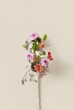 Vintage Telephone Handset With Flowers