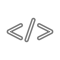 Sticker - Programming code icon in line style