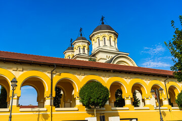 Wall Mural - View of orthodox cathedral on sunny day in Alba Iulia, Romania, 2021