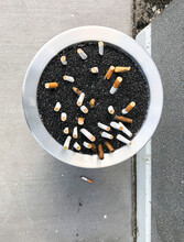 Top View Of A Cigarette Butt Trash Can