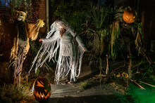 Scary Halloween Costume Ghost Jack-O-Lantern Creature